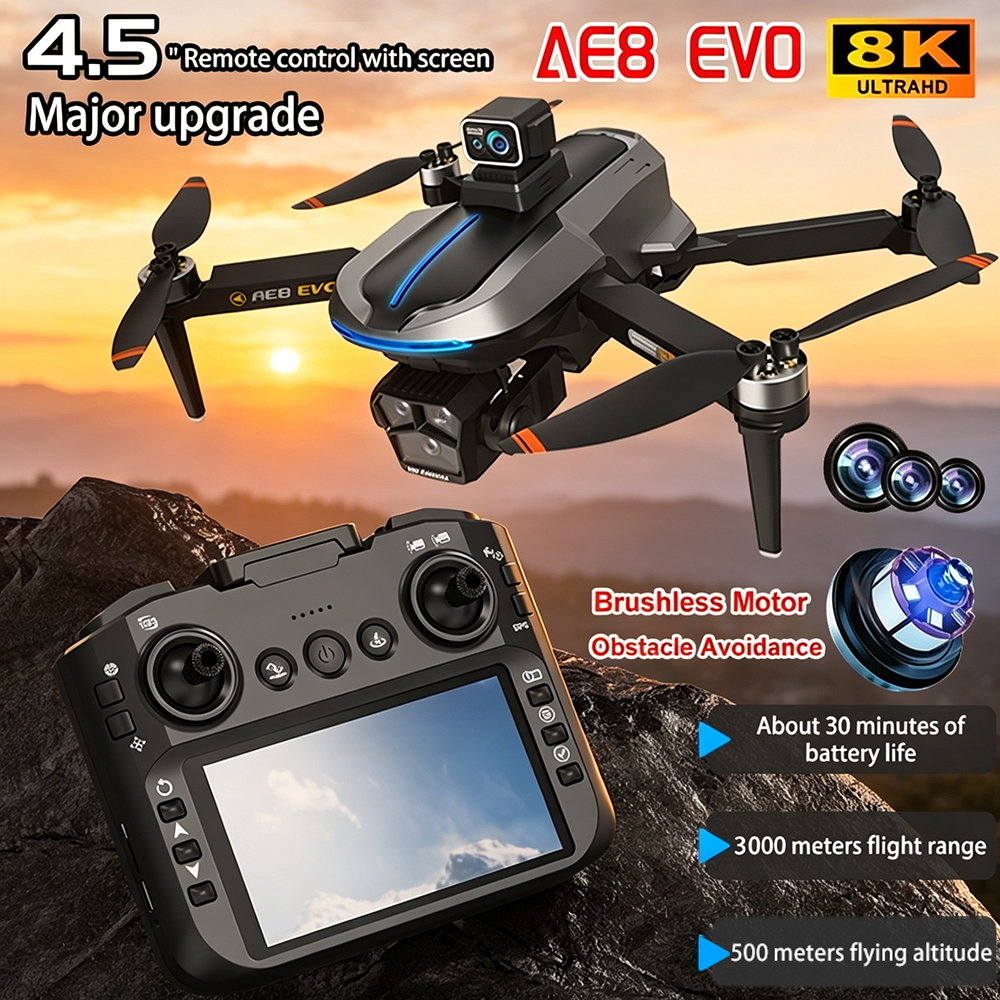 Drone Multispectral - AE8 EVO Drone 4K Professional 5G