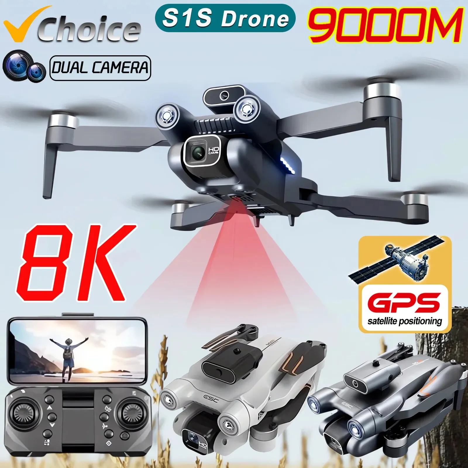 New S1S 5G GPS Drone Camera 8K - Drone Cinematic avis et prix