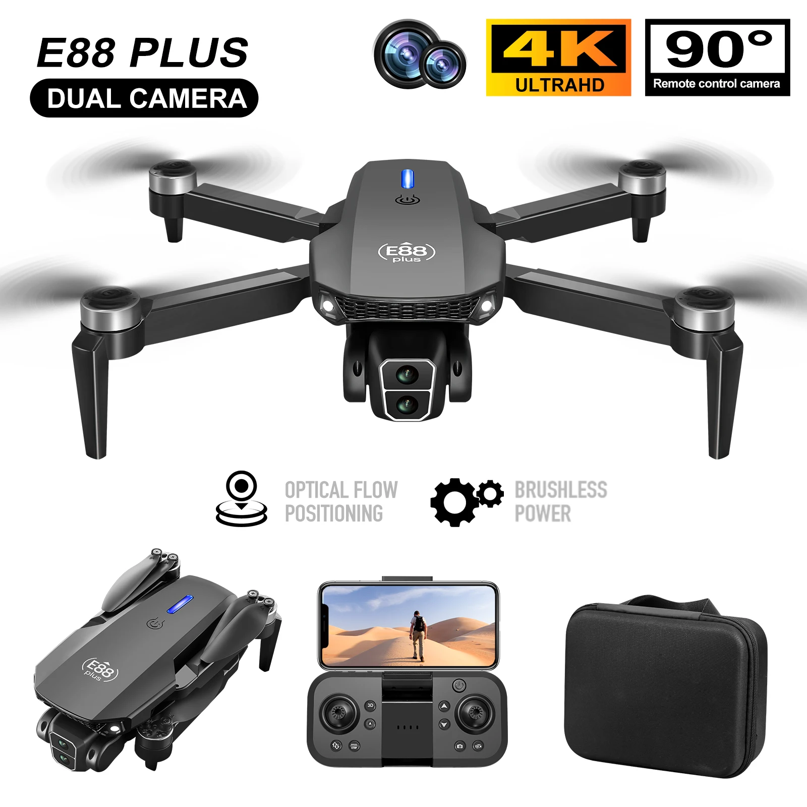 New E88 Plus Quadcopter Drone: - Drone Cinematic avis et prix